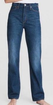 Rag & Bone Alex High Rise Straight Leg Jeans Blue Denim Indigo Wash Size 27