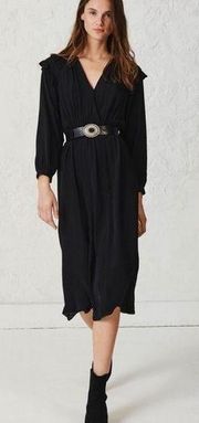 BA&SH ULLA MIDI DRESS - BLACK