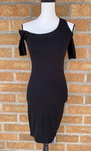 Helmut Lang
Black Knit One Shoulder Dress small