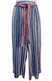 John Paul Richard Womens Striped Cropped Wide Leg Pants