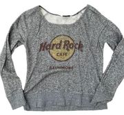 hard rock cafe baltimore | grey scoop neck crewneck | size small crewneck