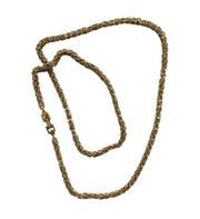 Vintage GIVENCHY Byzantine Gold Tone Logo Braided Rope Chain Necklace