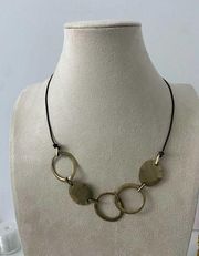 Kenneth Cole geometric bib necklace gold tone