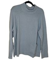 Halogen (Nordstrom) Pocket Front Sweater Pocket Knit Wool Blend Mock Neck 1X New