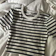 zara striped crop top small