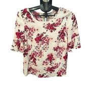 NWT Elle Floral blouse w/ bell sleeves Sz S