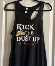 Kick the dust up black tank top