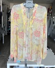 sheer floral tunic blouse