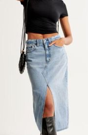 ABERCROMBIE & FITCH High Rise Denim Maxi Skirt Size 31/12