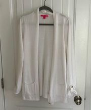 Lilly Pulitzer Resort White Cardigan Gold Buttons XL EUC