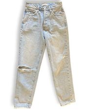 Betro Simone Anthro Light Wash High Waisted Distressed Mom Jeans Size 26