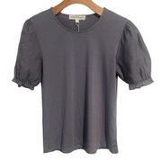 Down East Puff Sleeve T Shirt Womens Small Gray Balloon Sleeve Tee Soft NEW