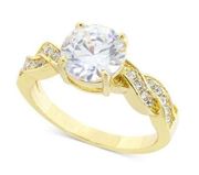 Charter Club Crystal Twist Engagement Ring in Gold-Tone Size 5 MSRP $30 NWT