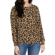 Buffalo David Bitton Ultra Soft Leopard Print Cozy Sweatshirt | NWT
