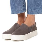 Vince. Grey Suede Warren Platform Slip On Loafers Women’s Size 7