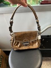 Shoulder Bag in Bronze Leather