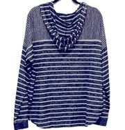 Stripe top with hood front pockets