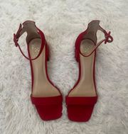 Vince Camuto red block heel sandals