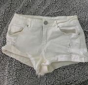 Holister White Distressed Jean Shorts