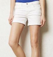 Anthropologie Pilcro and the Letterpress Stet White Denim Shorts Sz 28 Stretch