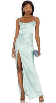 Nookie Dream Draped Gown in Mint Medium