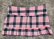 Vintage Y2K  Pink Plaid Micro Mini Skirt