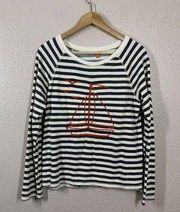 Modcloth Speckled Striped Sailboat Knit Top