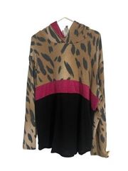 Women’s Size XXL HoneyMe Leopard, Pink & Black Hoodie