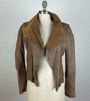 Michael Kors Leather Drape Jacket