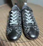 GRAY SILVER SNEAKERS. 5.5. FREE SHIPPING 