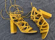 Forever 21 Yellow  Strappy Heels