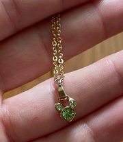 Disney Parks Mickey Mouse Swarovski Crystal Green August Birthstone Necklace