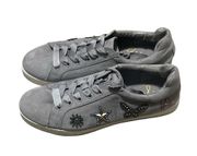 Libby Edelman Cece Women’s Size 11 Suede Gray Embelished Sneakers