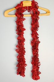 Red  Frilly Scarf