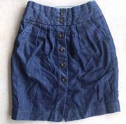 Pilcro & the Letterpress Button Front Denim Skirt