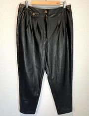 BlankNYC Pleated Black Faux Leather Pants - size 31