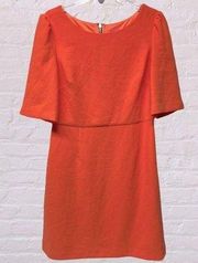 Betsy Johnson neon bright orange Peach knee Length Dress Size 12 exposed zipper