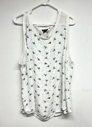 Torrid Women White Sleeveless Bee Print Tank Top size 3 3X