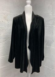 Cable & Gauge velvet open cardigan Medium black NWT