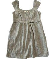 Cotelac Women's Flax Cotton Dress 2 Tan Sleeveless Natural Simple Mini