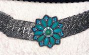 Women's Navajo Style Antique Silver and Faux Turquoise Belt M/L