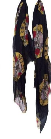 GUN’s N ROSES AMERICAN HARD ROCK BAND , SHEER HU SCARF BLK LOGO image printed.