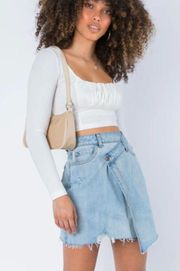 Princess Polly Denim Wrap Skirt