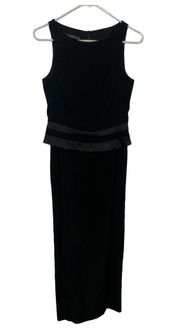 JONES NEW YORK VINTAGE PEPLUM EVENING GOWN WITH HIGH BACK SLIT SIZE 6P