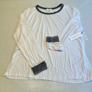 Treasure & Bond Womens Long Sleeve T Shirt White Size‎ Large