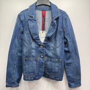 NEW  Denim Blazer Long Sleeve Two Button Jacket Size XL