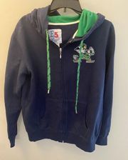 Notre Dame Sequin Blue Fighting Irish Zip Hoodie