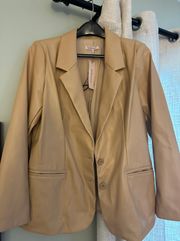 BCBG Faux Leather Beige Jacket