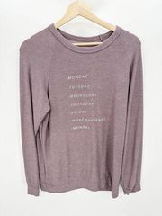 Good hYOUman Purple Day Of The Week Crewneck Sweatshirt Women's Size Small S