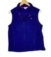 Vineyard Vines Purple Full Zip Collard Fleece Vest Women's Size Large